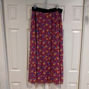 Fuschia floral maxi skirt